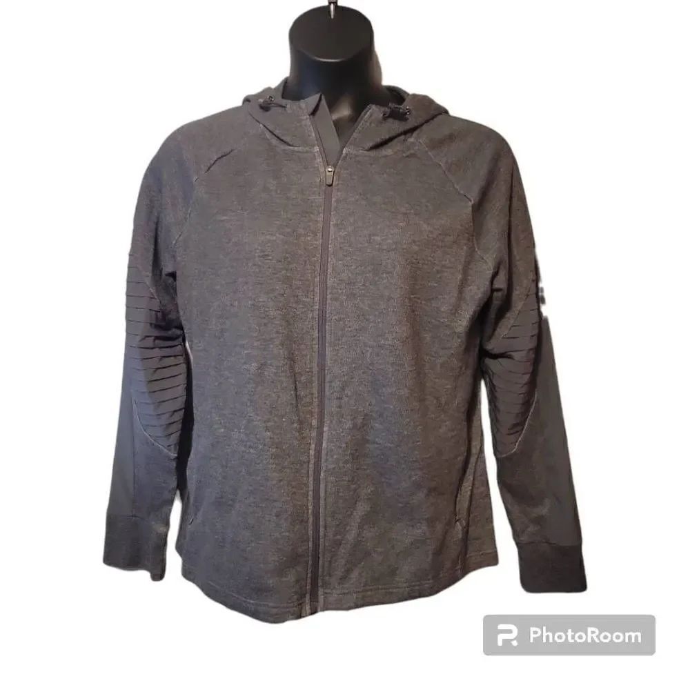 Avia Women's Active Performance Flex Tech Full Zip Hoodie Jacket Grey Size XL